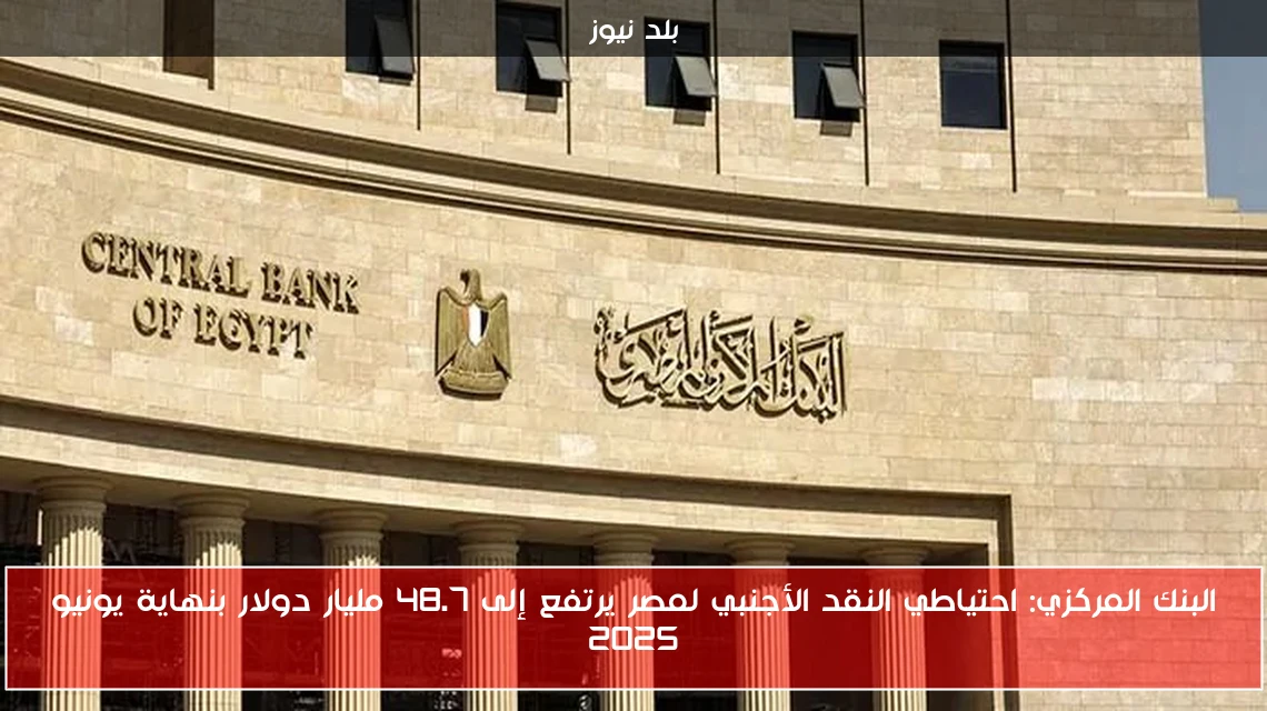 البنك المركزي: احتياطي النقد الأجنبي لمصر يرتفع إلى 48.7 مليار دولار بنهاية يونيو 2025